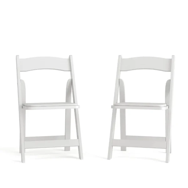 2-Pack Commercial Grade Wood Folding Chairs with Vinyl Padded Seats