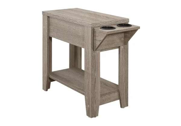 Accent Table - Stylish Space-Saving Design with Hidden Drawer, Dual Cup Holders for Every Room!