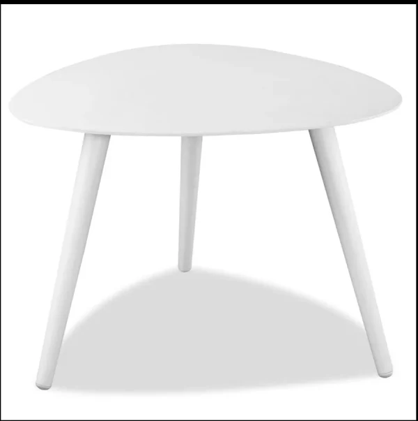 14 White Aluminum End Table - Stylish Accent for Living Room, Bedroom, or Entryway - Space Saver