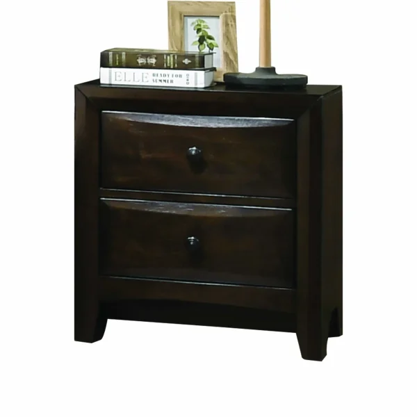 17 Contemporary Walnut Wood Nightstand with Two Drawers - Modern Design for Stylish Spaces