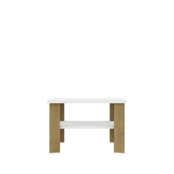 36 Natural and White End Table - Stylish Accent for Living Room or Bedroom, Versatile Design!