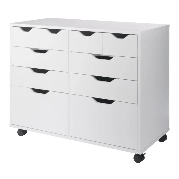 Halifax Multi-Storage Mobile Cabinet with Drawers & Bins - Versatile White Organizer on Wheels