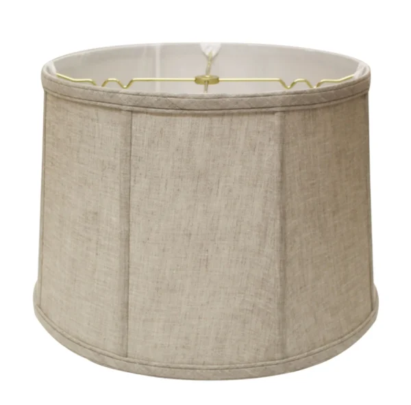 13 Cream Throwback Drum Linen Lampshade - Mid-Century Modern Style for Elegant Home Decor
