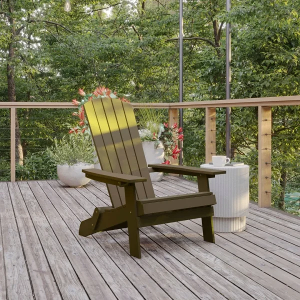 Commercial Grade Folding Adirondack Chair - - Poly Resin - Indoor/Outdoor - Weather Resistant
