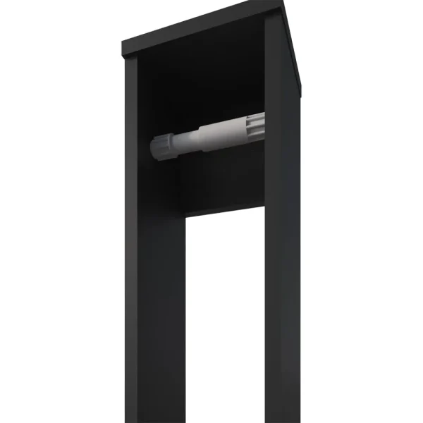 Black Bathroom Toilet Paper Holder with Rod, Compact Design, Ample Storage - 5 Roll Capacity