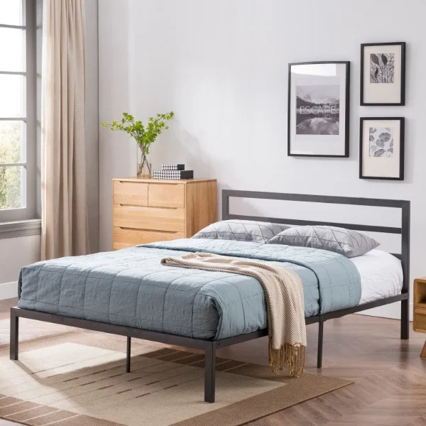 Christopher Knight Home® Modern Iron Queen Bed Frame - Queen Size, 82.25L x 61.75W x 36.75H