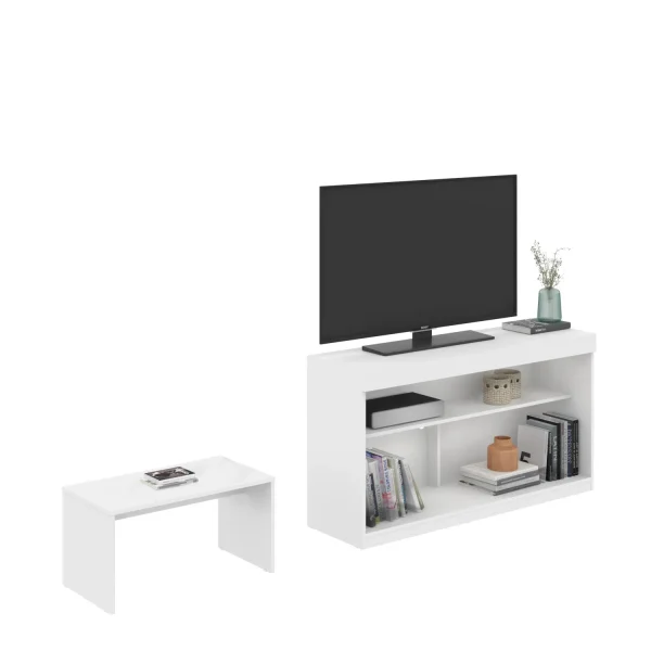 51 White Solid Console Table - Versatile Storage & Display Solution for Living Rooms & Home Offices