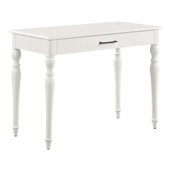 Baron Writing Desk - Elegant Antique White Finish, Spacious 40 Surface, Easy Assembly & Storage Drawer