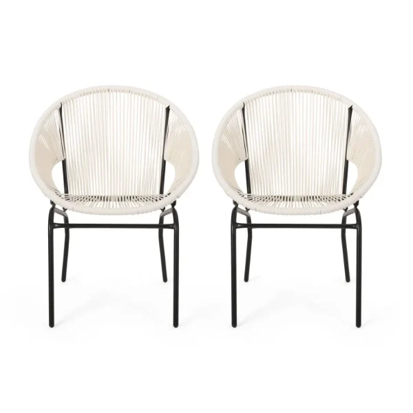 Christopher Knight Home® Modern Faux Rattan Outdoor Club Chair Set  - Set of 2