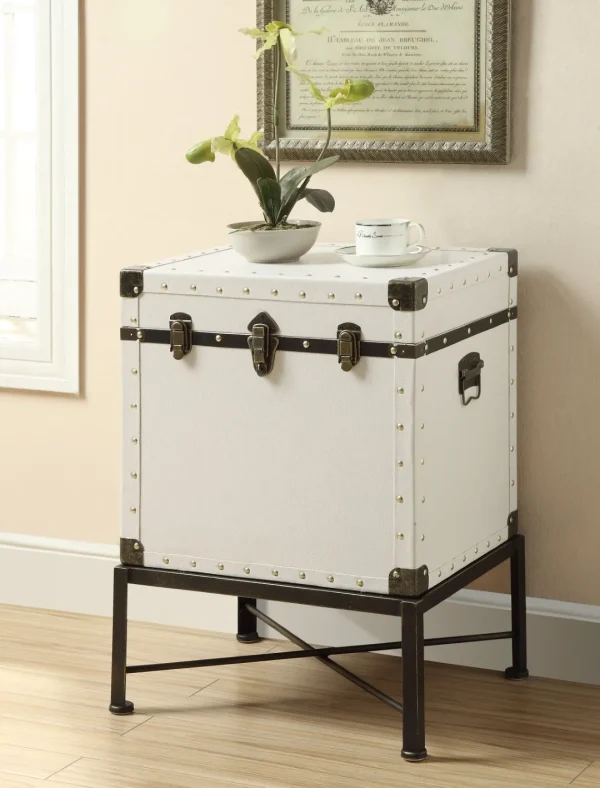 Traditional Accent Cabinet with Nailhead Trim, Stylish Trunk-Style Design & Ample Storage Space