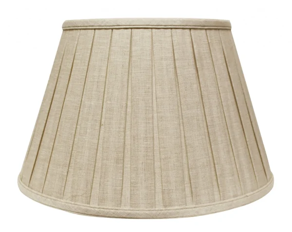 12 Cream Slanted Linen Lampshade with Box Pleat - Elegant Design for Stylish Home Lighting Decor