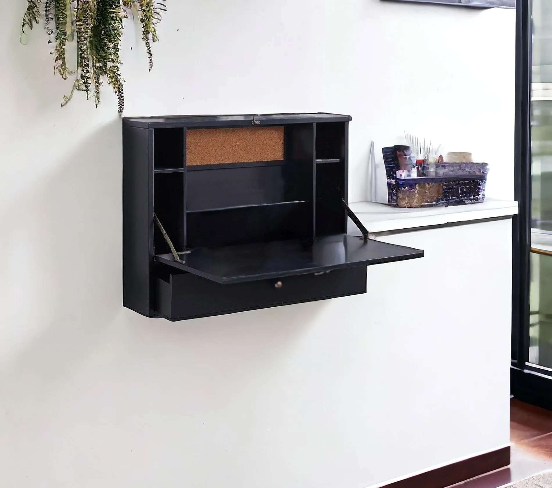 3a26-Black-Wall-Mounted-Floating-Desk-Stylish-Space-Saving-Design-with-Hidden-Drawer-for-Essentials