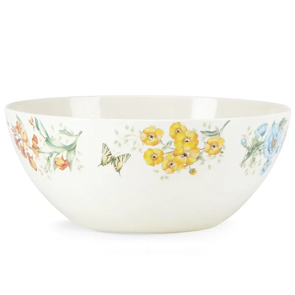 Butterfly Meadow Melamine 11.25 Serving Bowl - Garden Illustration, BPA-Free