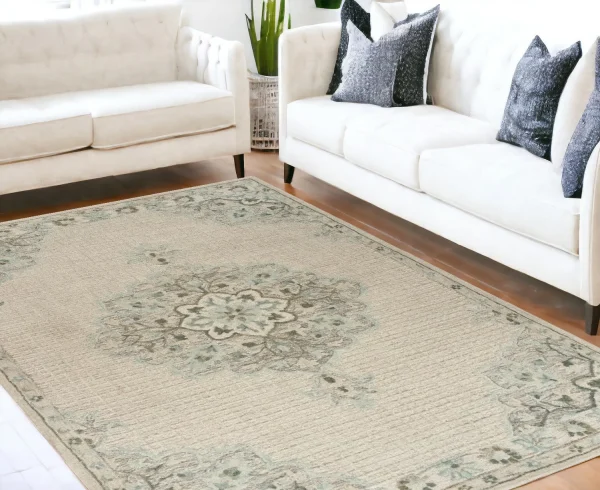 Handmade Ivory Wool Area Rug – Elevate Your Decor with Artistry and Warmth in Every Room