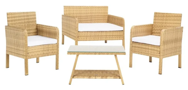 Aboka 4 Piece Living Set - Elegant Patio Furniture for Stylish Gatherings and Relaxing Moments