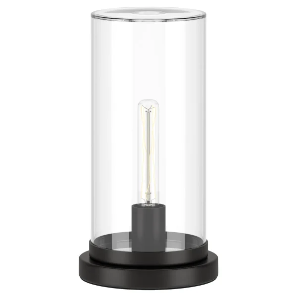 13 Black Metal Table Lamp with Clear Glass Shade - Stylish, Versatile Lighting for Any Room Decor