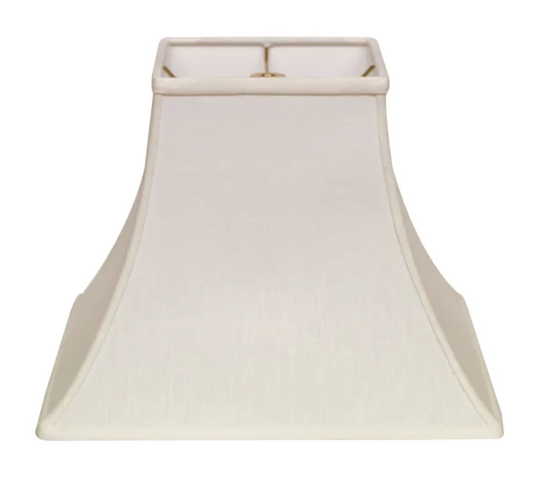 10 White Premium Square Bell Slanted Linen Lampshade - Chic Mid-Century Modern Design for Elegance