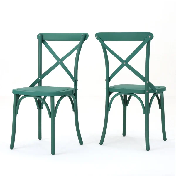 Christopher Knight Home® Set of 2 Green Outdoor Dining Chairs