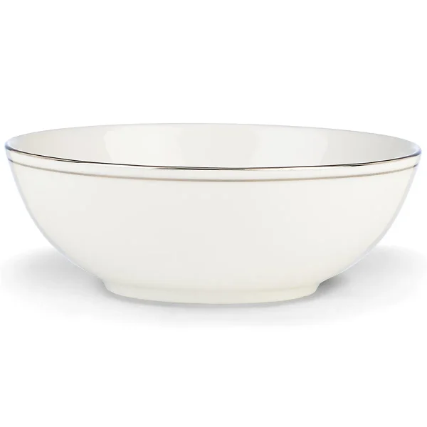 Federal Platinum Porcelain Bowl, 24 oz, Chip-Resistant with Platinum Trim, Dishwasher Safe
