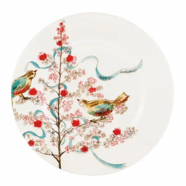 Chirp Vibrant Bone China 8 Salad Plate, Chip-Resistant, Microwave & Dishwasher Safe