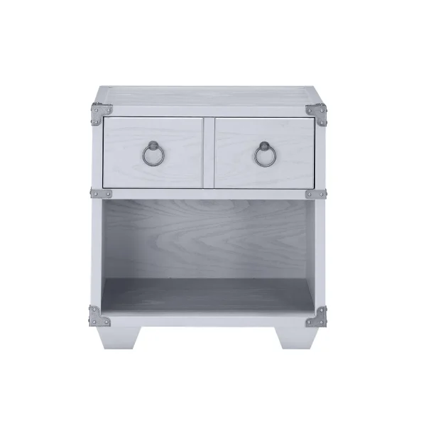 1 Drawer Nightstand with Open Compartment, Usb Charging Port & Sleek Gray Finish For Kids' Rooms