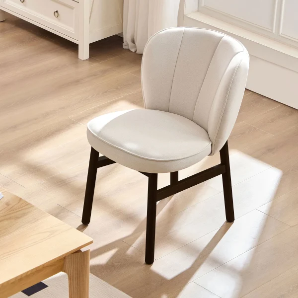 1 Piece Modern Wooden Frame Dining Chair - Comfortable Armless Kitchen & Living Room Seating Solution
