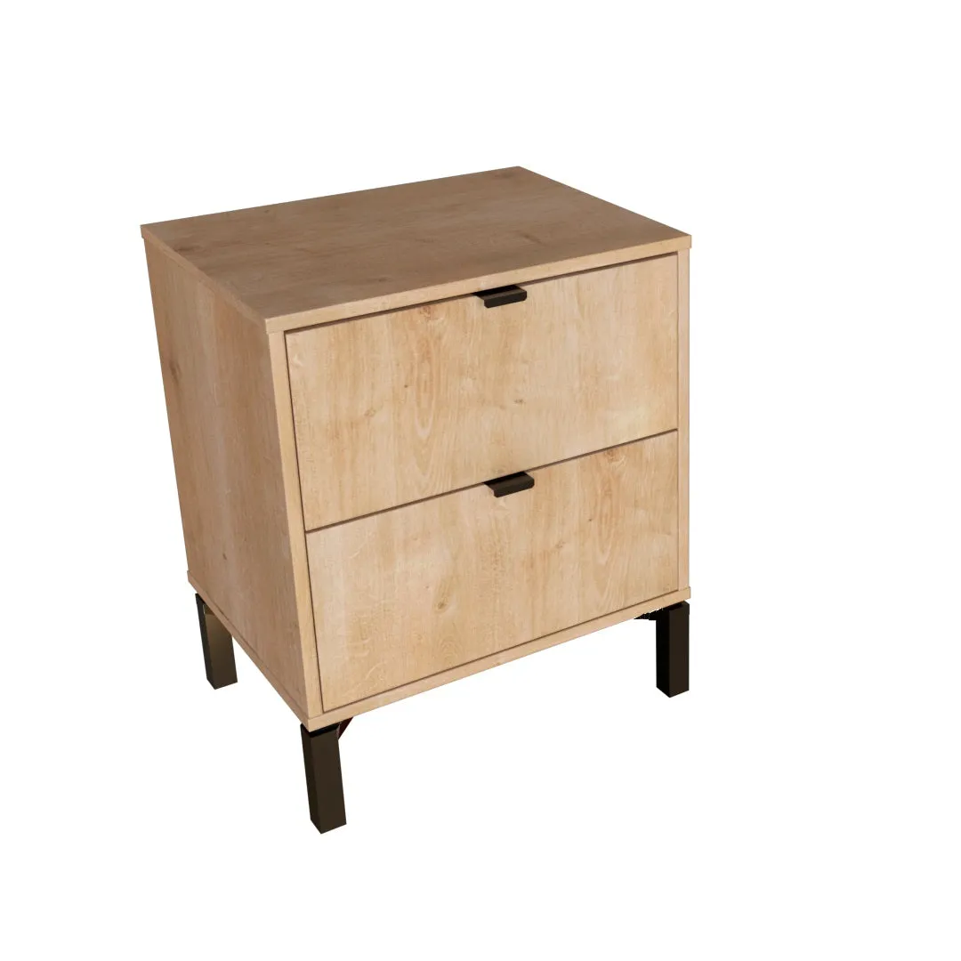3y24-Stylish-Oak-Two-Drawer-Nightstand-Modern-Faux-Wood-Bedside-Table-with-Storage-Stability