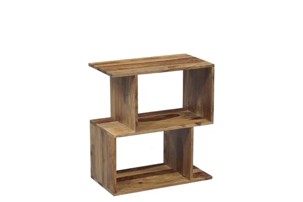 Urban Solid Sheesham Wood Asymmetrical Bookcase - Stylish Storage & Room Divider for Any Space