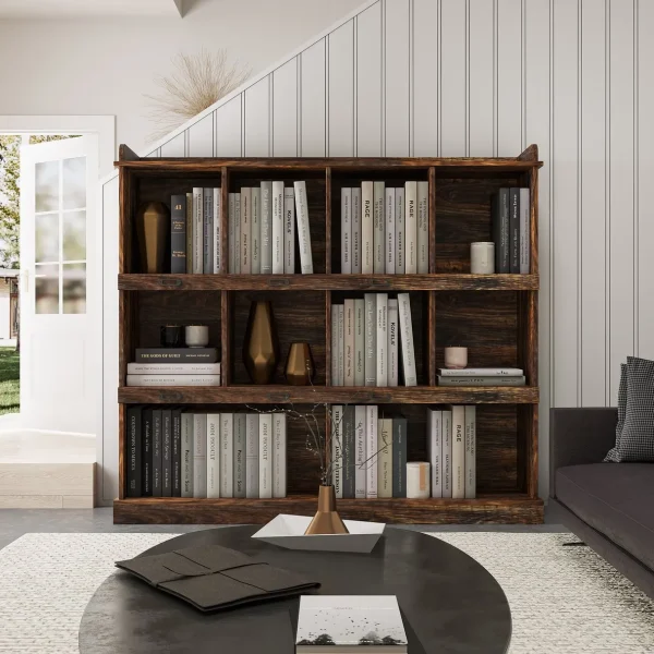 10-Shelf Bookcase - Stylish Cubbyhole Storage For Books, Decor, and Collectibles - Durable Design