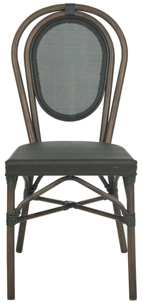 Ebsen Stylish Side Chair Set of 2 - Black Rattan, PE Wicker & Durable Aluminium for Indoor/Outdoor Use