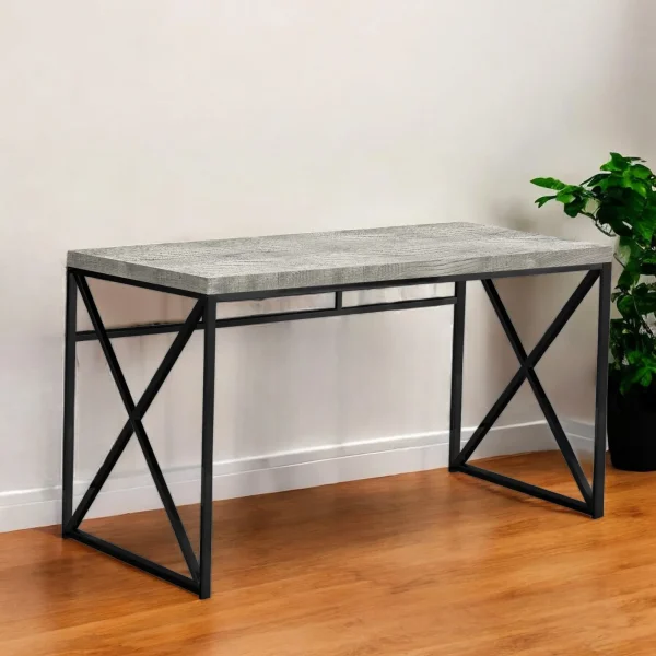 24 Gray and Black Computer Desk - Stylish, Compact Design for a Productive Office Space!