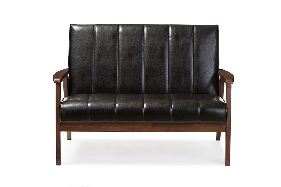 4oNikko-Mid-Century-Modern-Loveseat-Stylish-Scandinavian-Design-in-Faux-Leather-Rubberwood-Frame