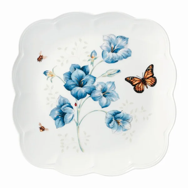 Butterfly Meadow Porcelain Square Dinner Plate - Dishwasher & Microwave Safe