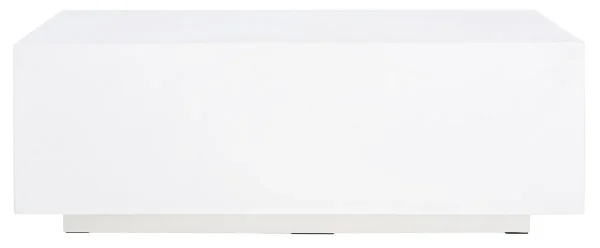 Ezro Rectangle Coffee Table - Sleek White Faux Concrete Design for Modern Luxury Living Spaces