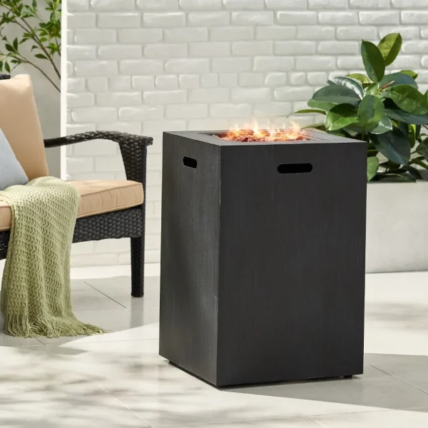 Christopher Knight Home® 30,000 BTU Wellington Fire Column - Brushed Black