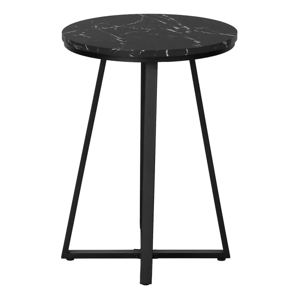 Accent Table - Sleek Round Side Table with X-Base for Modern Living Spaces - Perfect for Any Room