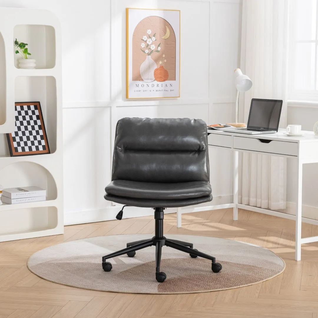 5jAdjustable-Gray-Criss-Cross-Office-Chair-Swivel-Wide-Seat-Office-Vanity