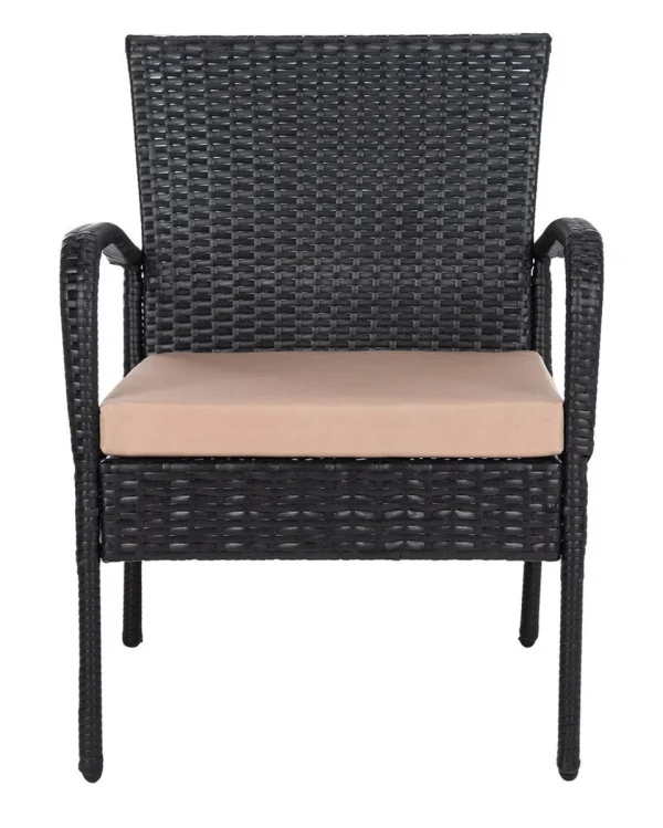 Moore 3-Piece Modern Lounge Set in Elegant Black and Beige for Stylish Indoor Relaxation Spaces