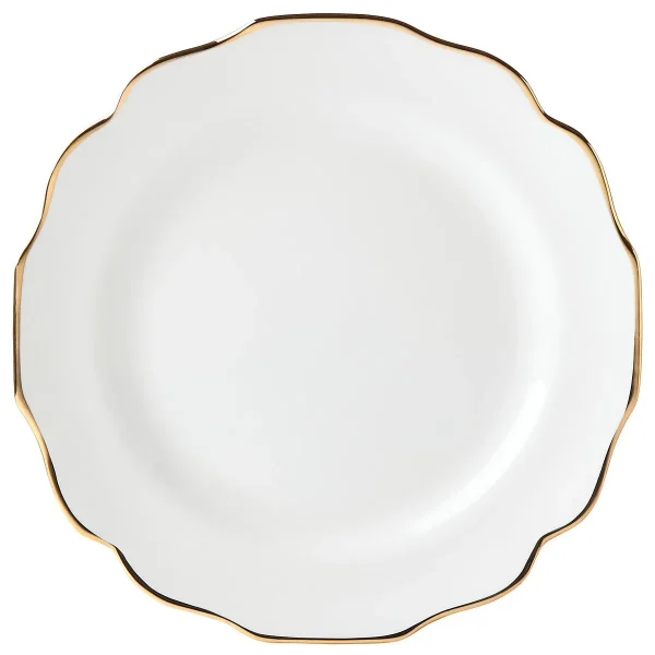 Contempo Luxe Dinner Plate with Microwave-Safe Gold Trim, Chip-Resistant Porcelain