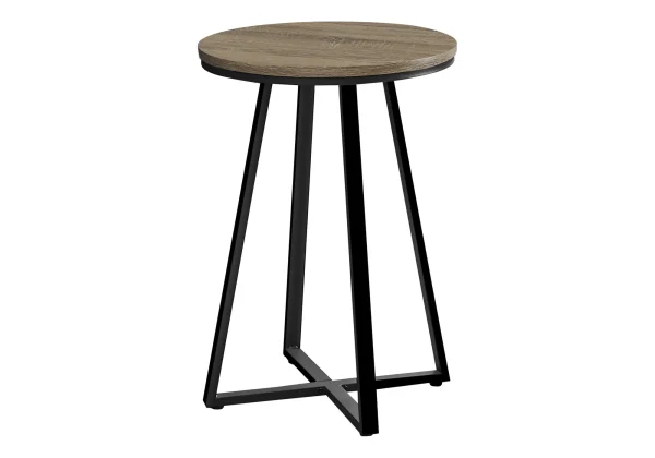 Accent Table - Modern Round Side Table with X-Base Design for Living Room, Bedroom or Office Use