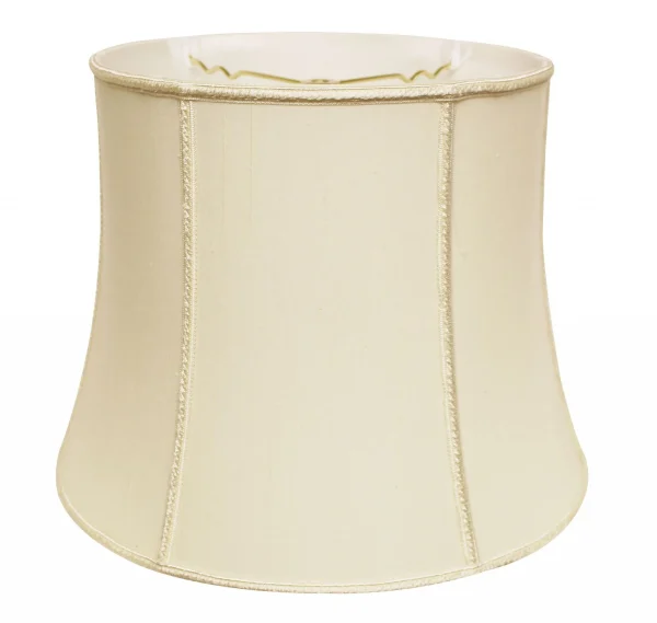 12 Ivory Slanted Girdle Shantung Lampshade - Elegant Drum Shape with Traditional Flair for Any Room
