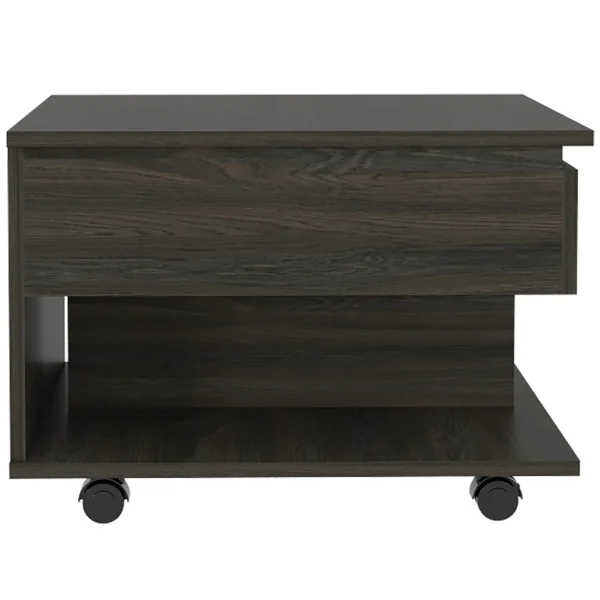 22 Carbon Espresso Multi-Functional Rectangular Coffee Table with Drawer & Wheels for Versatility