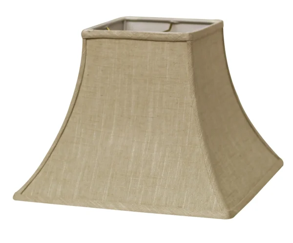 12 Light Wheat Square Bell Slanted Linen Lampshade - Mid-Century Modern Style for Elegant Lighting