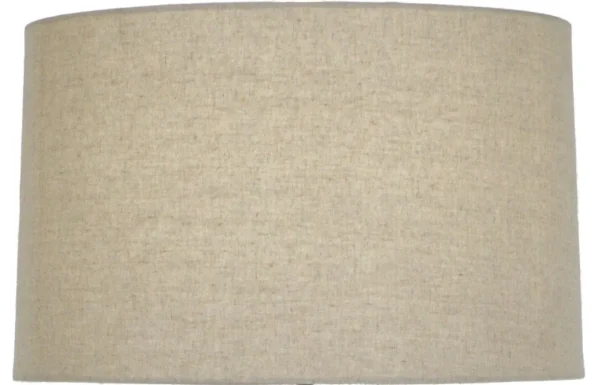 10008 Natural Gray Linen Drum Shade - Textured Hardback with Vinyl Interior, Multiple Sizes Available