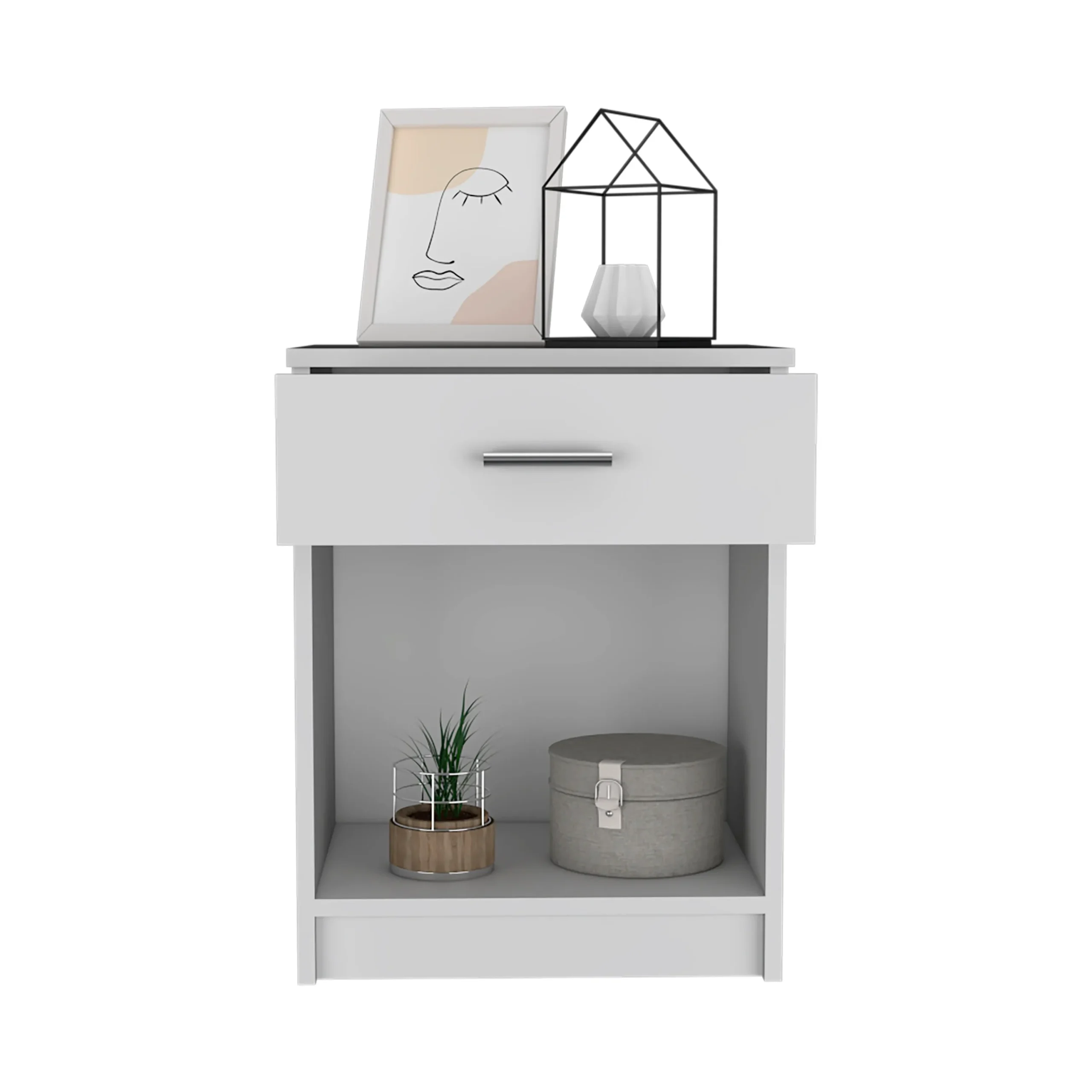 6wNightstand-Coco-Single-Drawer-Lower-Shelf-White-Finish-Elegant-Compact