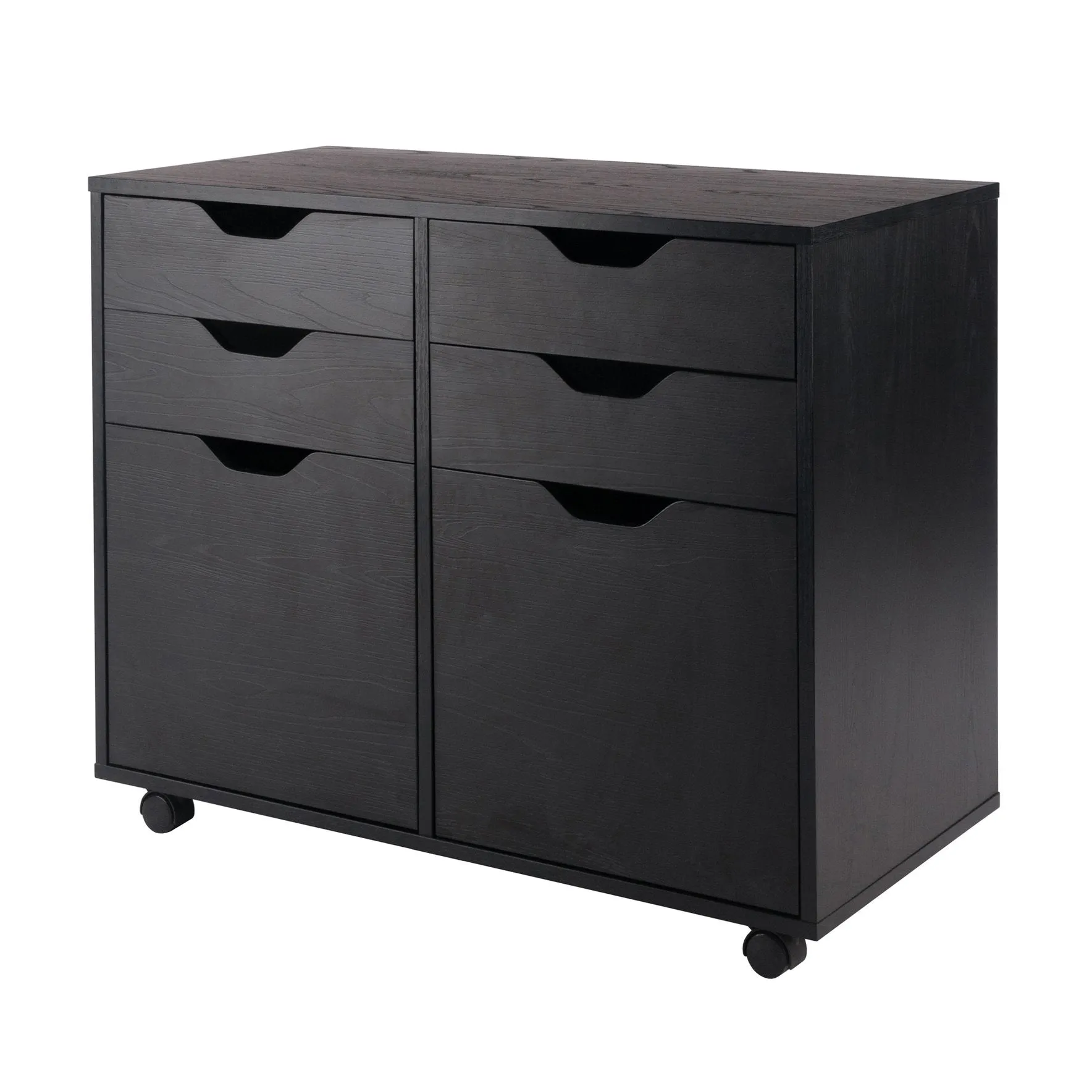6yHalifax-Mobile-Storage-Cabinet-2-Door-4-Drawer-Organizer-for-Home-Office-Craft-Supplies-Black