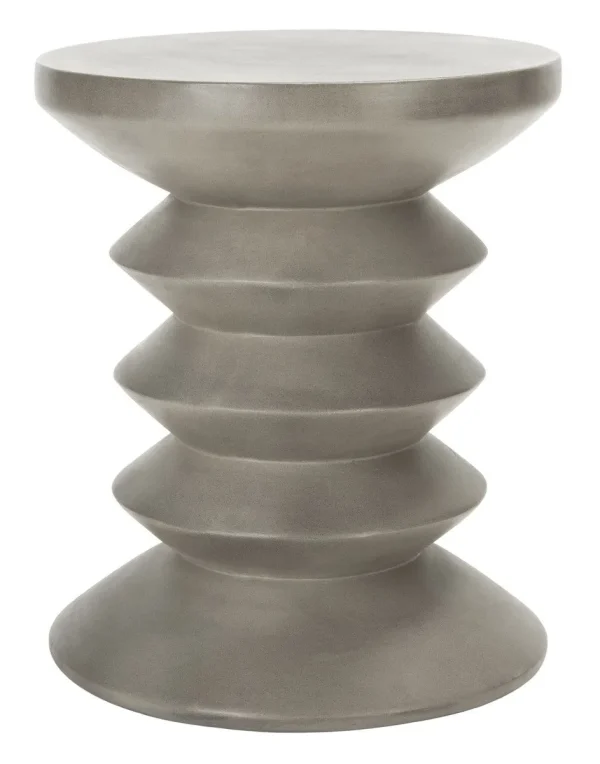 Benaya Concrete Accent Stool - Artistic Outdoor Seating for Patios, Porches, and Zen Gardens