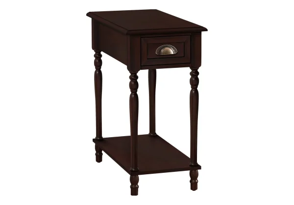 Accent Table - Elegant 2-Tier Side Table with Storage Drawer for Living Room and Bedroom Decor