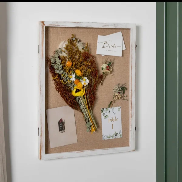 18x24 Shadow Box Display Case with Push Pins, Linen Liner, Pine Wood Frame