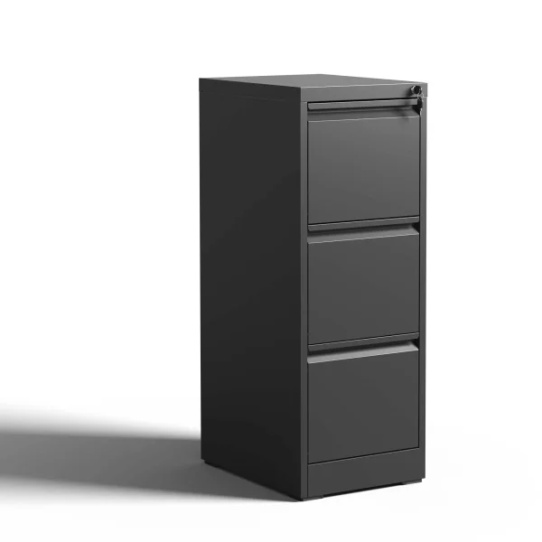 3 Drawer Metal Vertical File Cabinet with Lock for A4 Legal/Letter Size, Office/Home Steel Cabinet